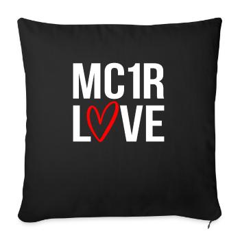 MC1R Love Gift Shirt Cheveux Roux Rousse - Housse de coussin décorative 45 x 45 cm - noir - Devant