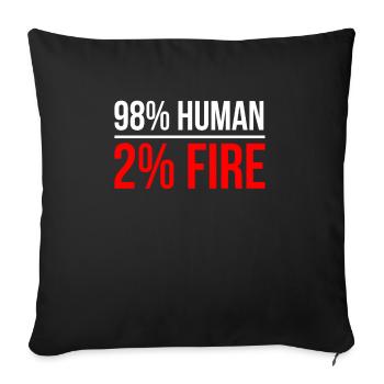 98% Humain 2% Rouge de feu Cheveux roux - Housse de coussin décorative 45 x 45 cm - noir - Devant