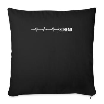 Heartbeat Heartline Heart Rate Redhead - Sofa pillowcase 17,3'' x 17,3'' (45 x 45 cm) - black - Front