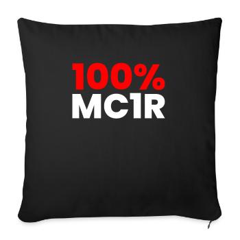 100% MC1R Chemise Cadeau Roux Roux - Housse de coussin décorative 45 x 45 cm - noir - Devant