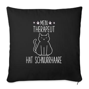 Thérapeute de chat Drôle De propriétaire de chat Tenue Chat - Housse de coussin décorative 45 x 45 cm - noir - Devant