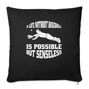 Jeu de baseball Cadeau de baseball Amateurs de baseball - Housse de coussin décorative 45 x 45 cm - noir - Devant