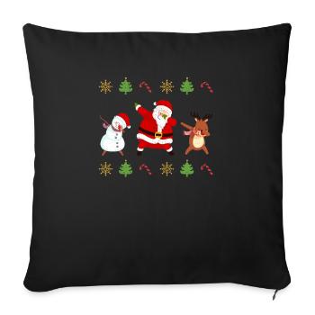 Dabbing Santa Claus Friends Xmas Pyjamas Dab - Sofa pillowcase 17,3'' x 17,3'' (45 x 45 cm) - black - Front