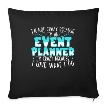 Event Management Organizer Event Planner - Sofa pillowcase 17,3'' x 17,3'' (45 x 45 cm) - black - Front