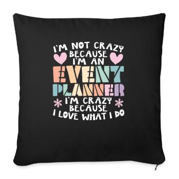 Event Management Organizer Event Planner - Sofa pillowcase 17,3'' x 17,3'' (45 x 45 cm) - black - Front