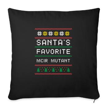 Père Noël préféré MC1R Mutant Chemise de Noël laide - Housse de coussin décorative 45 x 45 cm - noir - Devant