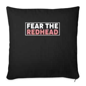 Peur le cadeau de chemise rousse - Housse de coussin décorative 45 x 45 cm - noir - Devant
