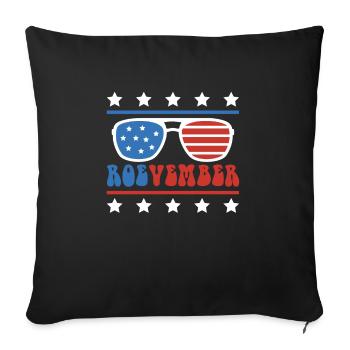USA Flag America Flag Lunettes de soleil Roevember - Housse de coussin décorative 45 x 45 cm - noir - Devant