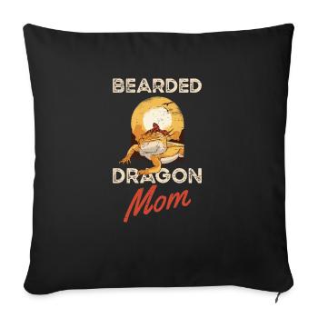 Bearded Dragon Mom Lizard Pet Mother's Day - Sofa pillowcase 17,3'' x 17,3'' (45 x 45 cm) - black - Front