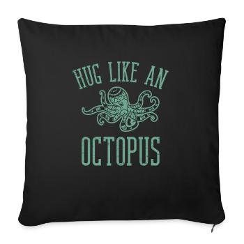 Câlin comme une pieuvre pour un plongeur marin - Housse de coussin décorative 45 x 45 cm - noir - Devant