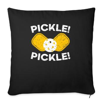 Pickle Pickle Paddle Sport Coach Joueur de pickleball - Housse de coussin décorative 45 x 45 cm - noir - Devant