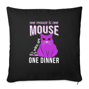 Une souris une souris chat parler mot gros chat - Housse de coussin décorative 45 x 45 cm - noir - Devant