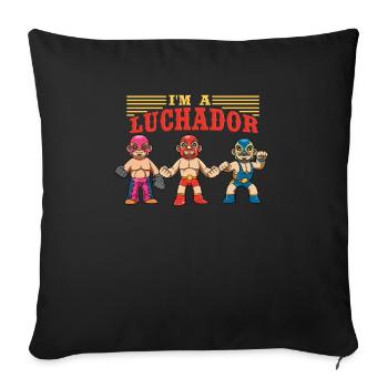Lucha Libre Wrestling Mexikanischer Luchador - Sofakissenbezug 45 x 45 cm - Schwarz - Vorne