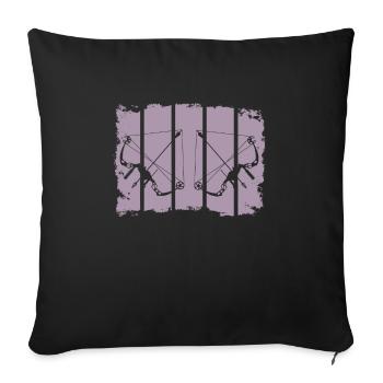 Archery Composite Bow Retro Stripes - Sofa pillowcase 17,3'' x 17,3'' (45 x 45 cm) - black - Front