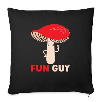 Fun Guy Mushroom Mycology Foraging Morel Hunting - Sofa pillowcase 17,3'' x 17,3'' (45 x 45 cm) - black - Front