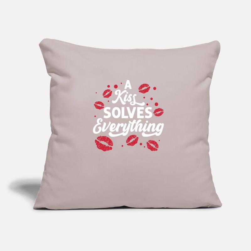 Problem Kissing Solution Relationship Partners Sofa pillowcase 17,3'' x 17,3'' (45 x 45 cm)