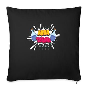 Aqua Tofana Vintage Giftflasche Totenkopf Pop Art - Sofakissenbezug 45 x 45 cm - Schwarz - Vorne