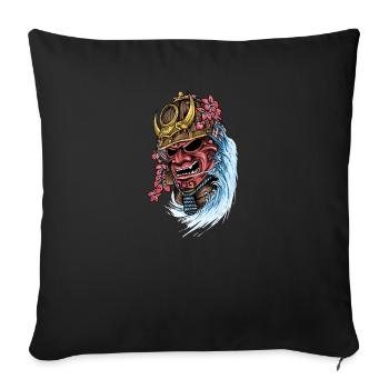 Samurai Mask I Japanese Tattoo Manga Anime for - Sofa pillowcase 17,3'' x 17,3'' (45 x 45 cm) - black - Front