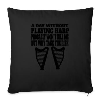 Harp Player Harp Instrument Music Harp Teacher - Sofa pillowcase 17,3'' x 17,3'' (45 x 45 cm) - black - Front