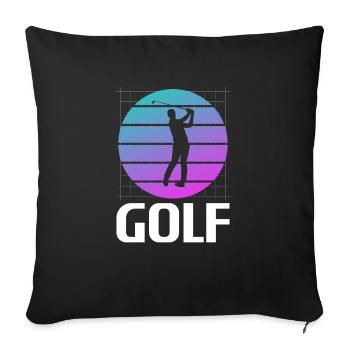 Retro Vintage Classic Golf Golfing Golfer - Sofakissenbezug 45 x 45 cm - Schwarz - Vorne
