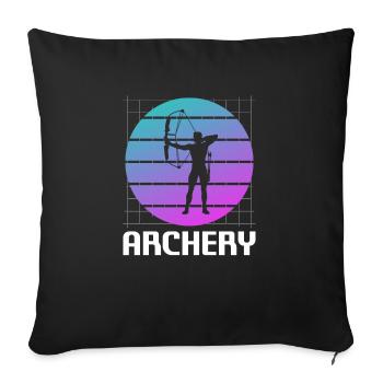 Retro Vintage Classic Archer Archery - Sofa pillowcase 17,3'' x 17,3'' (45 x 45 cm) - black - Front