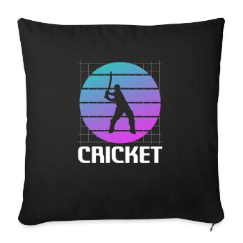 Retro Vintage Classic Cricket Player - Sofa pillowcase 17,3'' x 17,3'' (45 x 45 cm) - black - Front