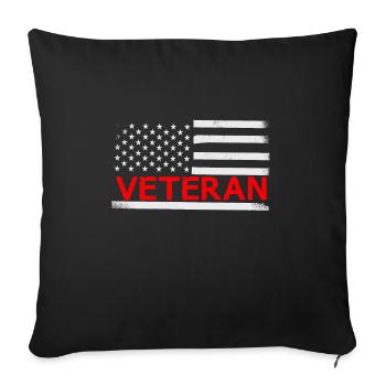 Service vétéran Patriot Drapeau américain États-Unis - Housse de coussin décorative 45 x 45 cm - noir - Devant
