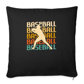 Retro Vintage Classic Baseball Player - Sofakissenbezug 45 x 45 cm - Schwarz - Vorne