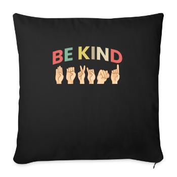 Être enfant sourd Sourd Cadeau de chemise - Housse de coussin décorative 45 x 45 cm - noir - Devant