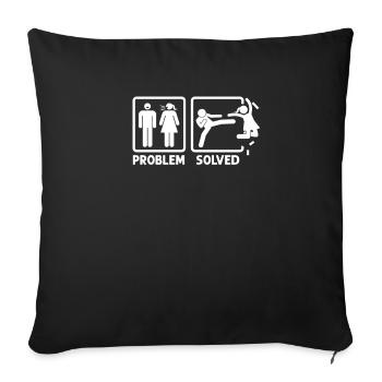 Problem Stick Figure Couple Relationship Lovers - Sofa pillowcase 17,3'' x 17,3'' (45 x 45 cm) - black - Front