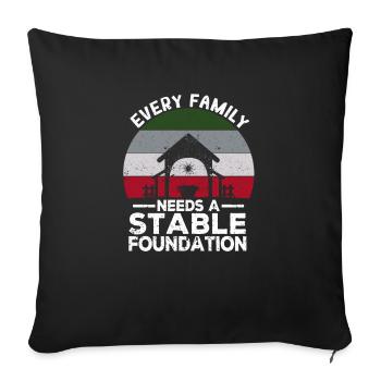 Every Family Stable Foundation Christian Jesus - Sofa pillowcase 17,3'' x 17,3'' (45 x 45 cm) - black - Front