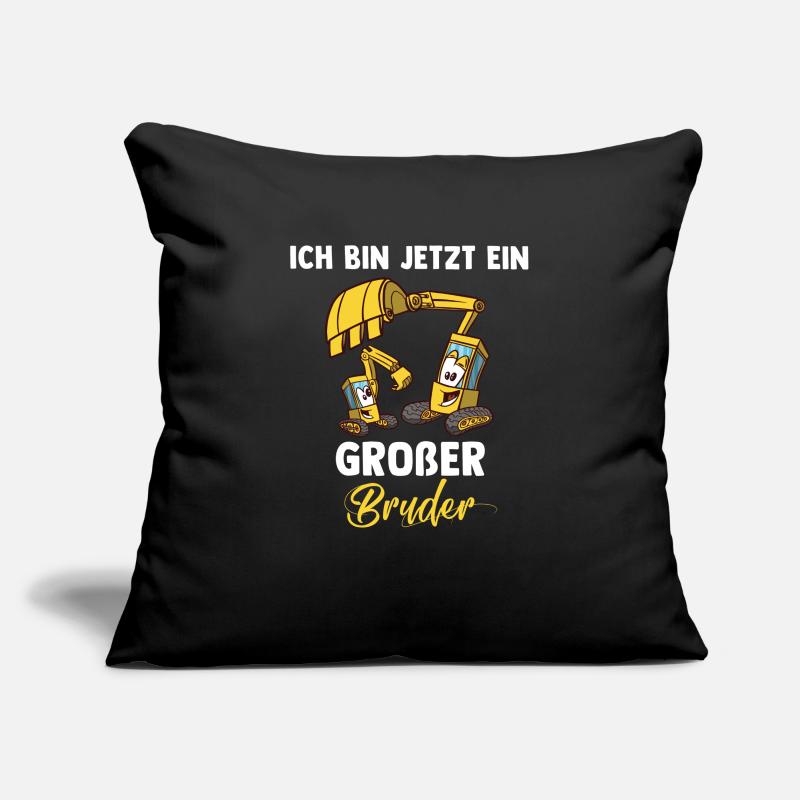 Ich bin jetzt ein großer Bruder - Bagger Sofakissenbezug 45 x 45 cm