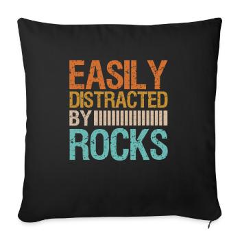 Facilement distrait par Rocks Geology Rock Collector - Housse de coussin décorative 45 x 45 cm - noir - Devant