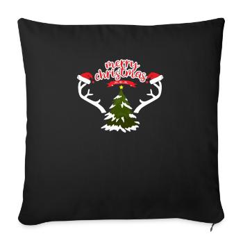 Merry Christmas Norwegian Pattern - Sofa pillowcase 17,3'' x 17,3'' (45 x 45 cm) - black - Front