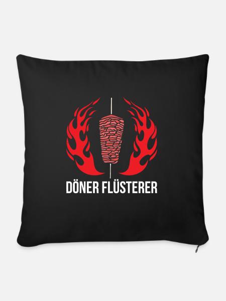 Döner Flüsterer Döner Kebab Geschenk - Sofakissenbezug 45 x 45 cm - Schwarz