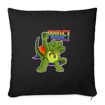 Crocodile I LGBTQ Flag I Rainbow Flag I Gay Pride - Sofakissenbezug 45 x 45 cm - Schwarz - Vorne