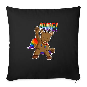 Deer I LGBTQ Flag I Rainbow Flag I Gay Pride - Sofakissenbezug 45 x 45 cm - Schwarz - Vorne