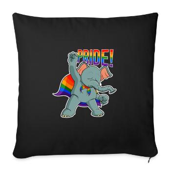 Elephant I LGBTQ Flag I Rainbow Flag I Gay Pride - Sofakissenbezug 45 x 45 cm - Schwarz - Vorne