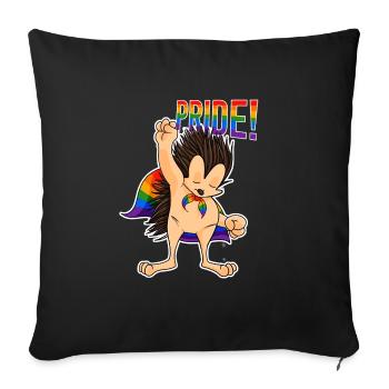 Hedgehog I LGBTQ Flag I Rainbow Flag I Gay Pride - Sofakissenbezug 45 x 45 cm - Schwarz - Vorne
