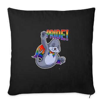 Seal I LGBTQ Flag I Rainbow Flag I Gay Pride - Sofakissenbezug 45 x 45 cm - Schwarz - Vorne