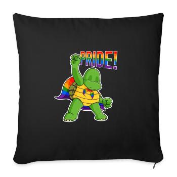 Turtle I LGBTQ Flag I Rainbow Flag I Gay Pride - Sofa pillowcase 17,3'' x 17,3'' (45 x 45 cm) - black - Front