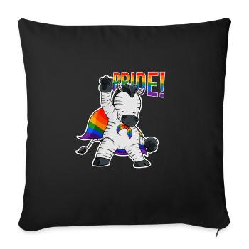 Zebra I LGBTQ Flag I Rainbow Flag I Gay Pride - Sofa pillowcase 17,3'' x 17,3'' (45 x 45 cm) - black - Front