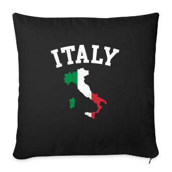 italy map flag - Sofa pillowcase 17,3'' x 17,3'' (45 x 45 cm) - black - Front