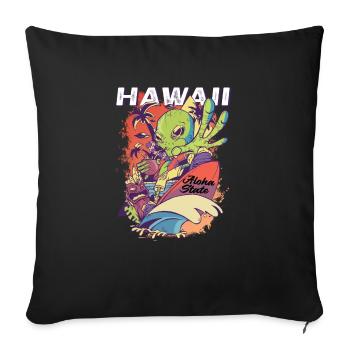 Années 70 80 Hawaiian Island Palm Beach - Super - Housse de coussin décorative 45 x 45 cm - noir - Devant