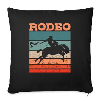 Cowboy Rodeo Western Bull Rider Bucking Riding - Sofa pillowcase 17,3'' x 17,3'' (45 x 45 cm) - black - Front