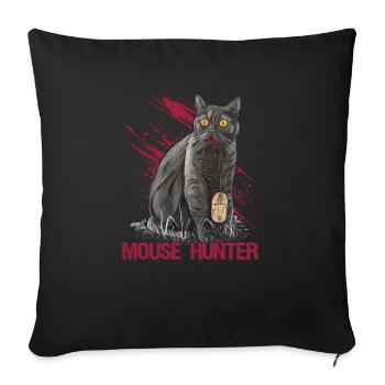 Das Leben Ist Besser Mit Cats Mouse Hunter - Sofakissenbezug 45 x 45 cm - Schwarz - Vorne