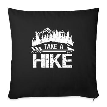 Take a hike Fun Mountain - Sofa pillowcase 17,3'' x 17,3'' (45 x 45 cm) - black - Front