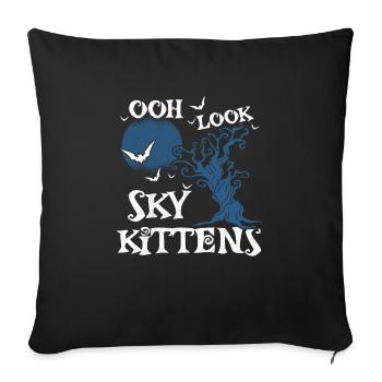 Oh Look Sky Chatons Chauves-souris Halloween Chauve-souris - Housse de coussin décorative 45 x 45 cm - noir - Devant