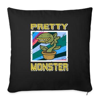Pretty Monster Retro Vintage Plantes Carnivores - Housse de coussin décorative 45 x 45 cm - noir - Devant