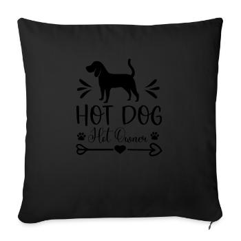 Hot dog hot propriétaire - Housse de coussin décorative 45 x 45 cm - noir - Devant
